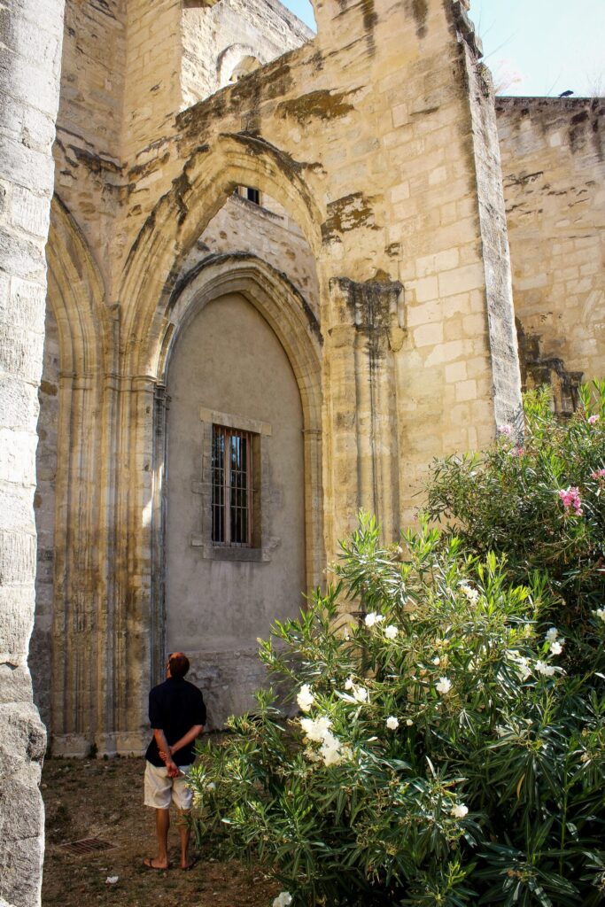 large towering archway found on a day in avignon