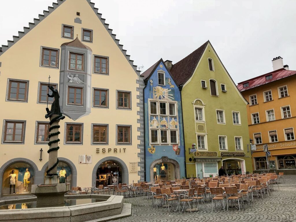 colourful buildings in town center