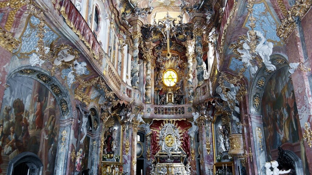 ornate details inside church