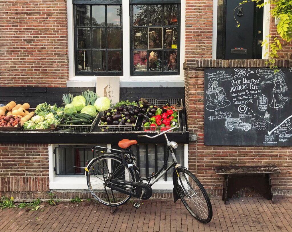 bike with produce stall