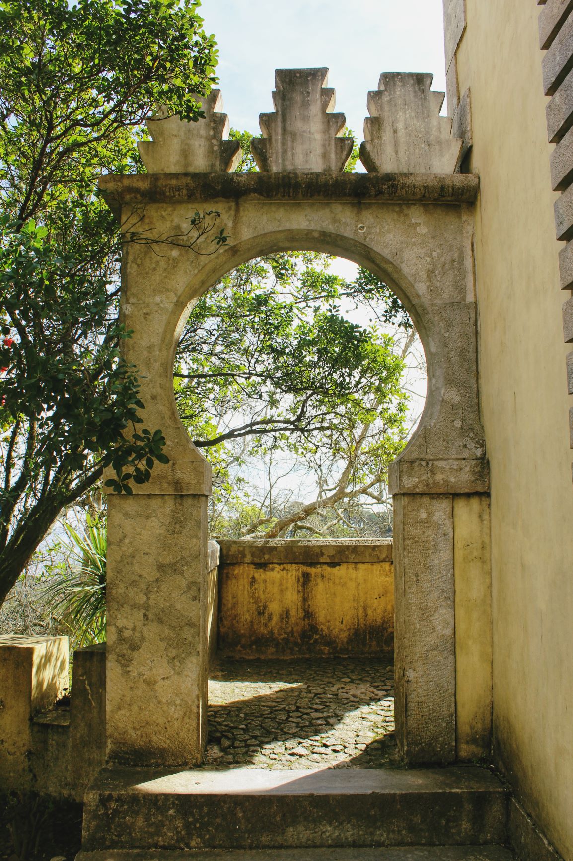 archway with tree at Pena Palace Sintra