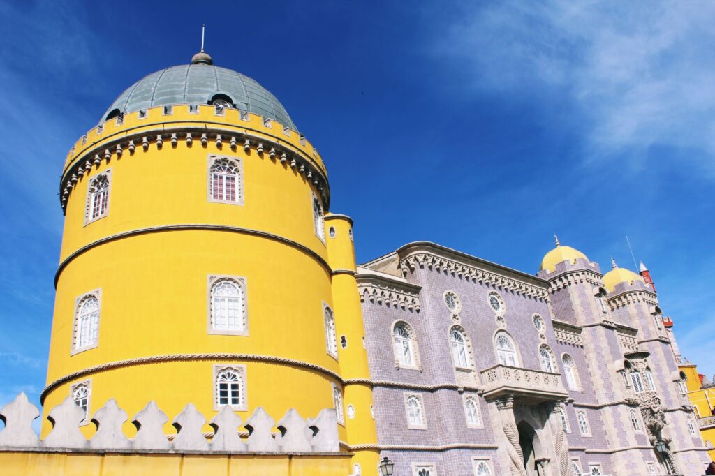 yellow cylinder tower at Pena Palace Sintra
