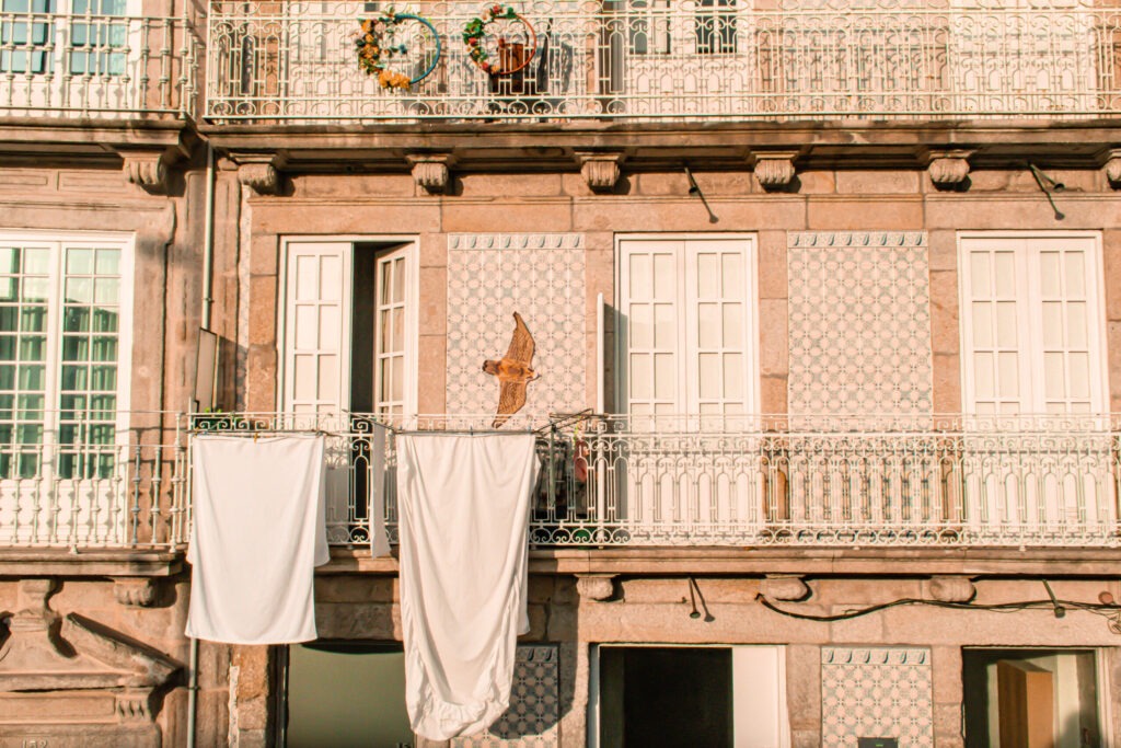 building with laundry hanging in porto