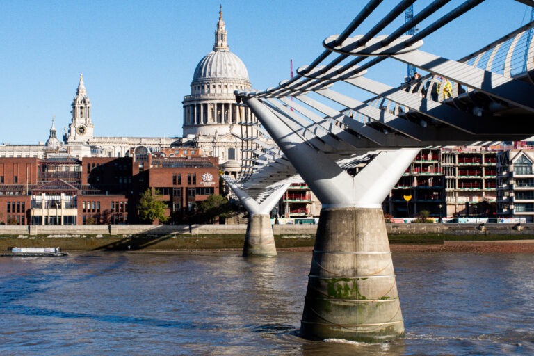 Millennial bridge over Thames River in London