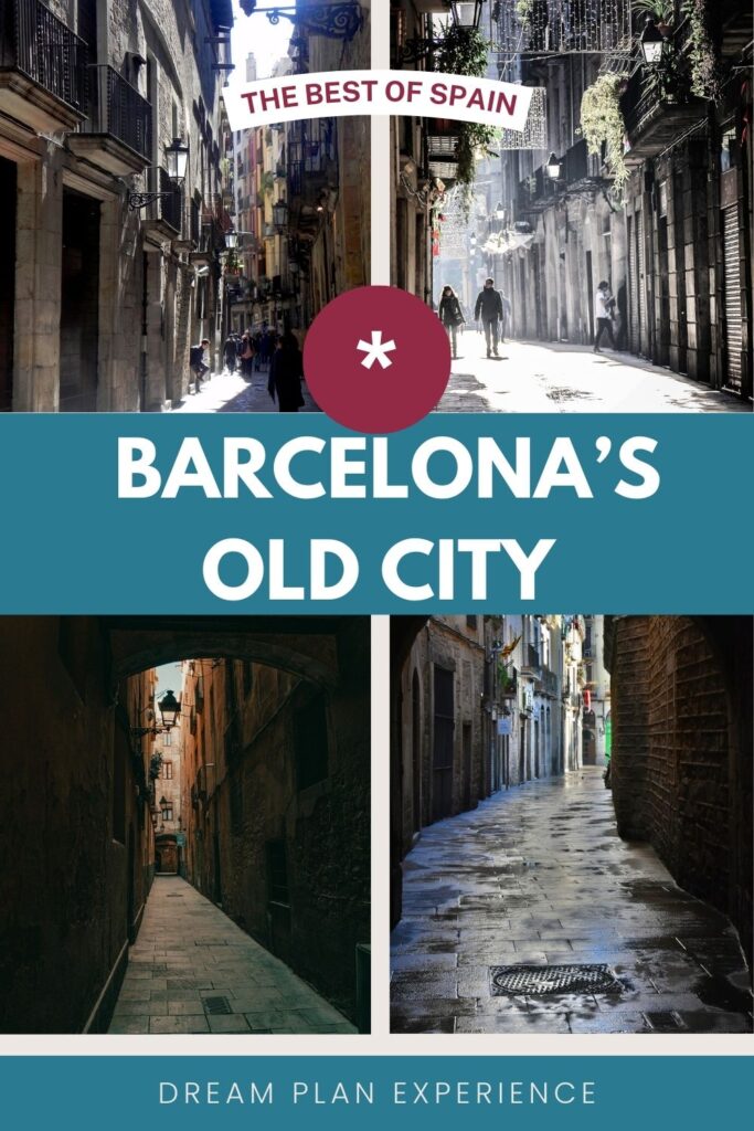 city streets in old city barcelona