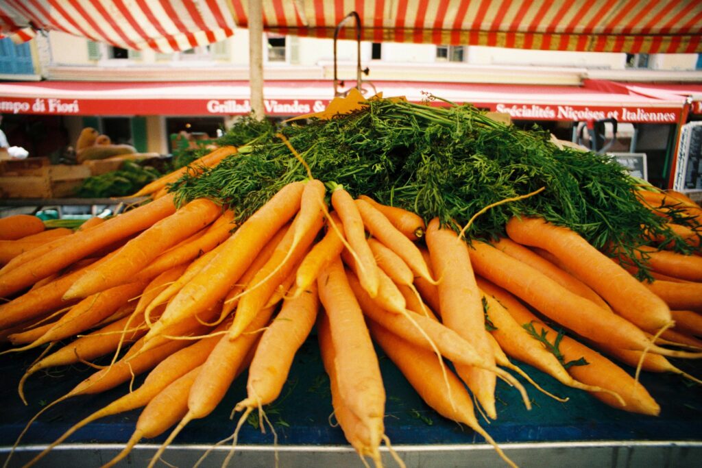 carrots at market on your one day in nice france