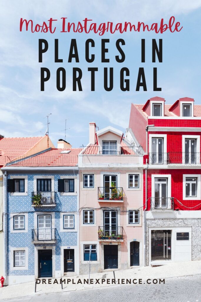 blue, red buildings in portugal