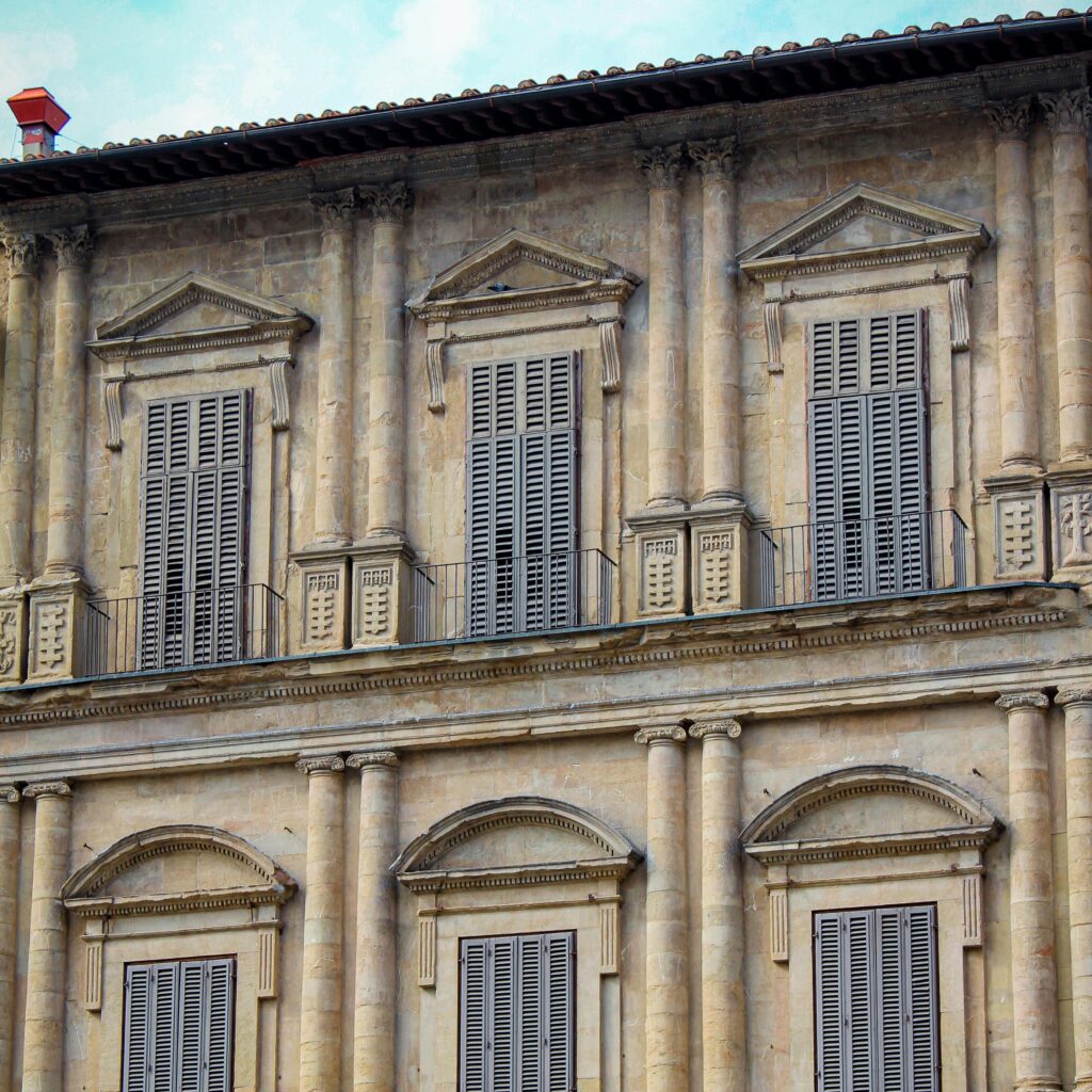 building with gray shutters in 24 hours in florence