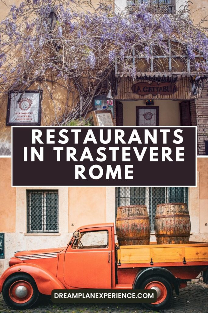 truck with wine barrels in best restaurants in trastevere rome