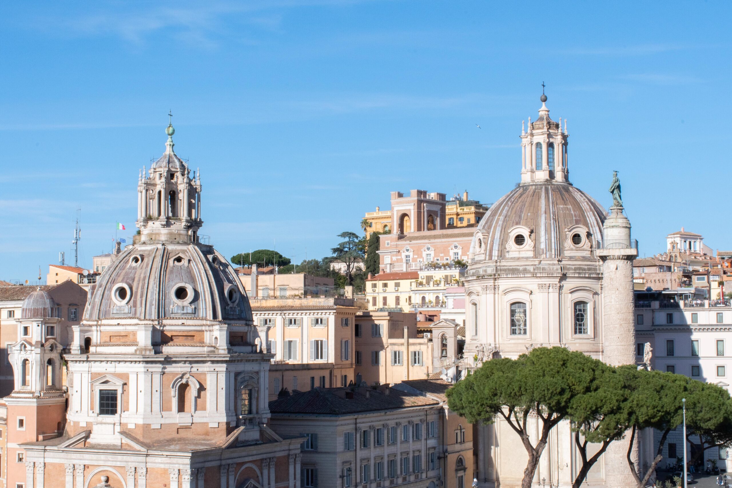 view of two rounded domes in rome how many days