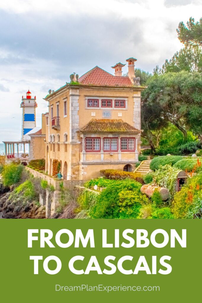 garden with villa and lighthouse on a day trip from lisbon to cascais by train