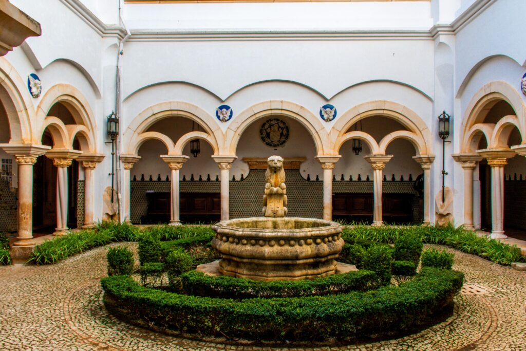 inner courtyard with fountain when on day trip from lisbon to cascais