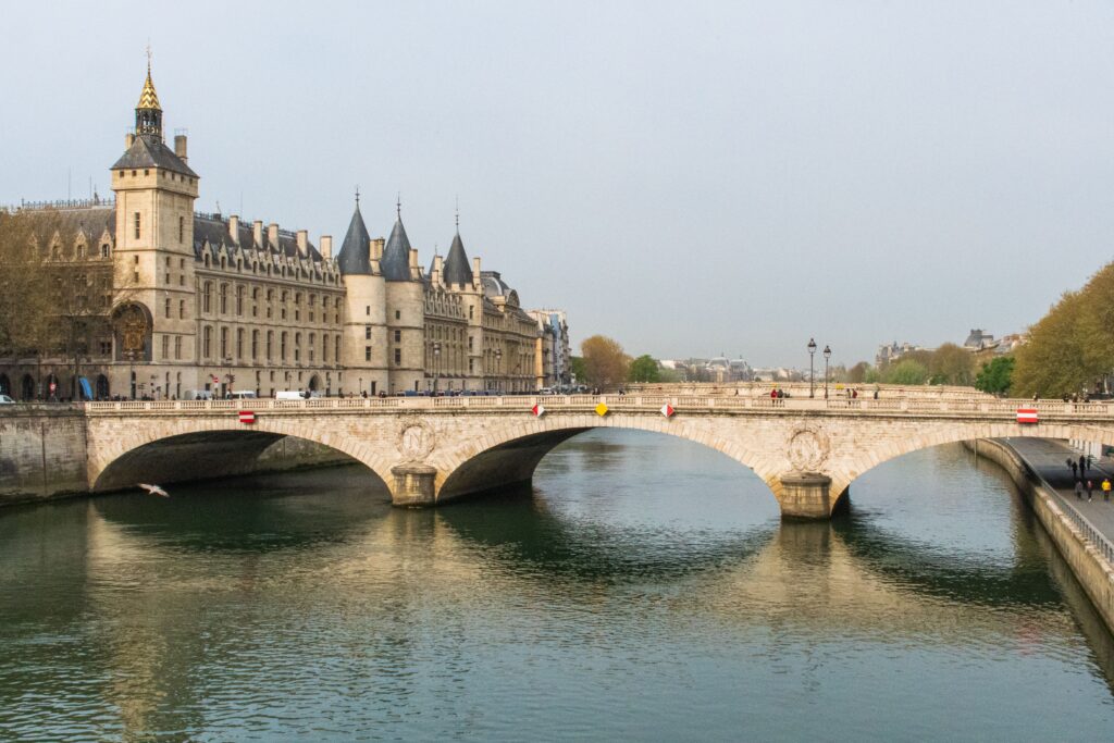 castle, bridge over seine river in paris