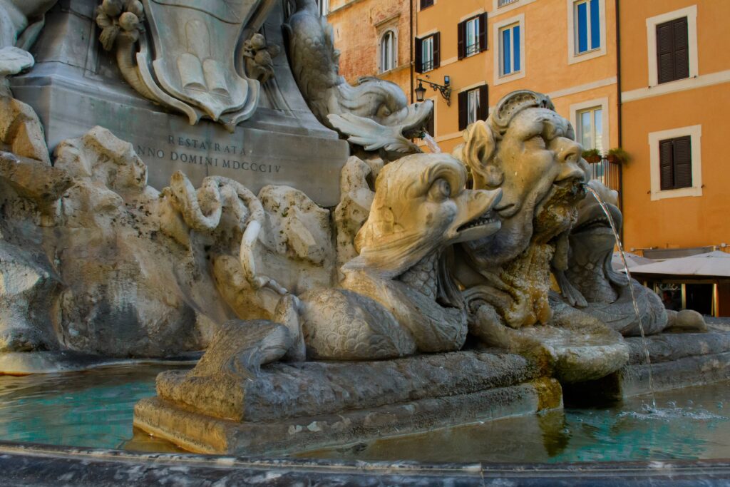 fountain with lion and water spurting out in non touristy things to do in rome