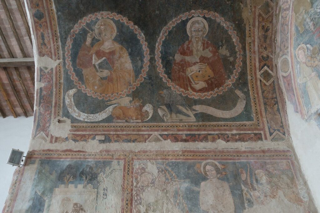 fresco ceiling in orvieto italy 