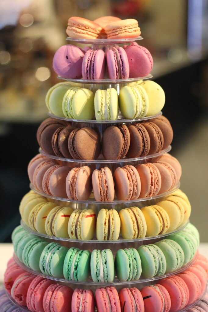 tower of colourful macaroons on solo trip paris