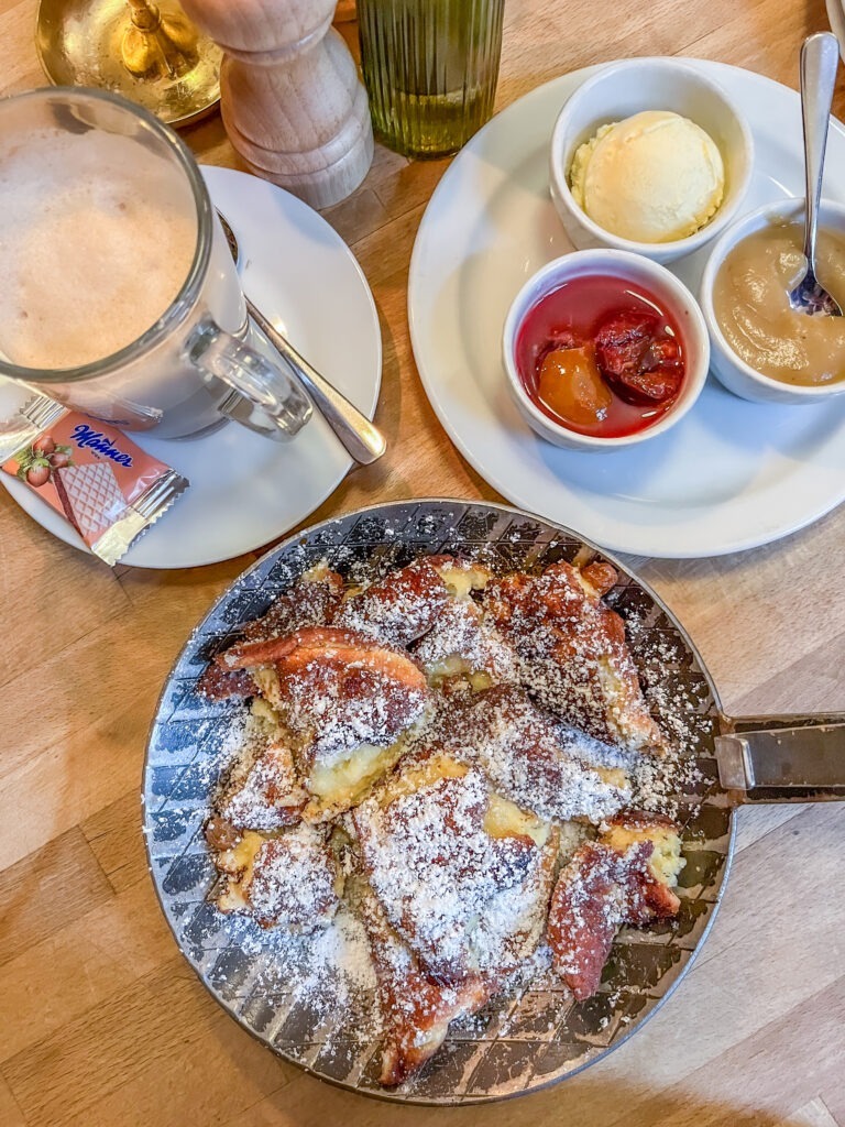 dessert with coffee in austrian restaurant in berlin