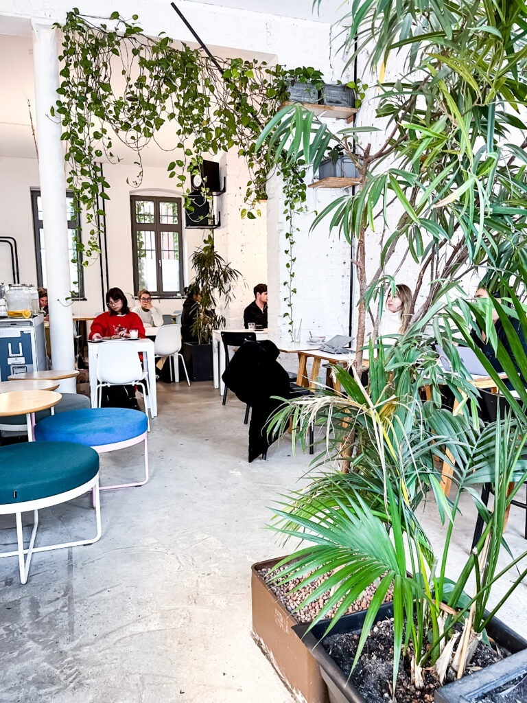 restaurant with plants at vegan breakfast in berlin