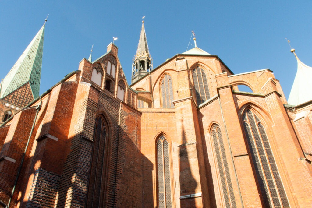 church with nave in lubeck germany