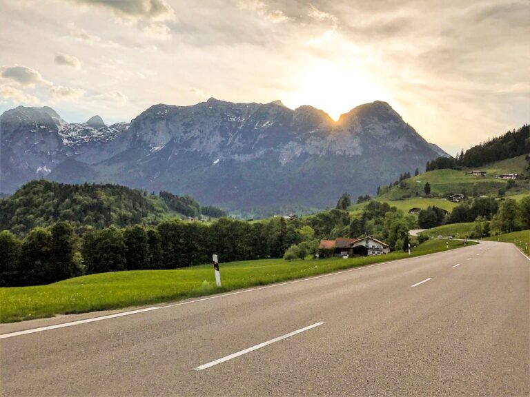 curved road with mountains as Germany travel blog