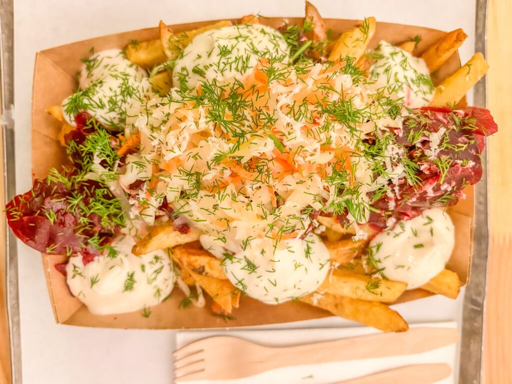 Berlin Food Tour Review What’s Actually Worth It 8 fries with mayo, beets and kraut while on one of a berlin food tour