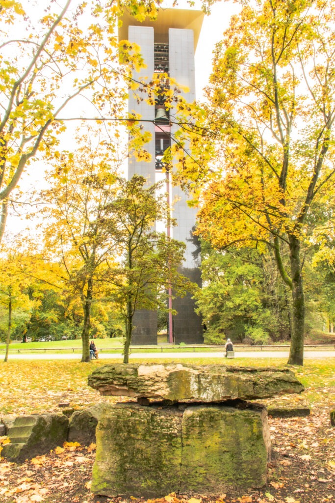 tall bell tower near berlin central park