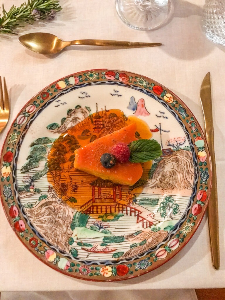 plate with dessert at tavira restaurtant