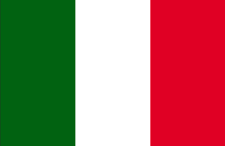 italy flag with green, white and red on a destination guide