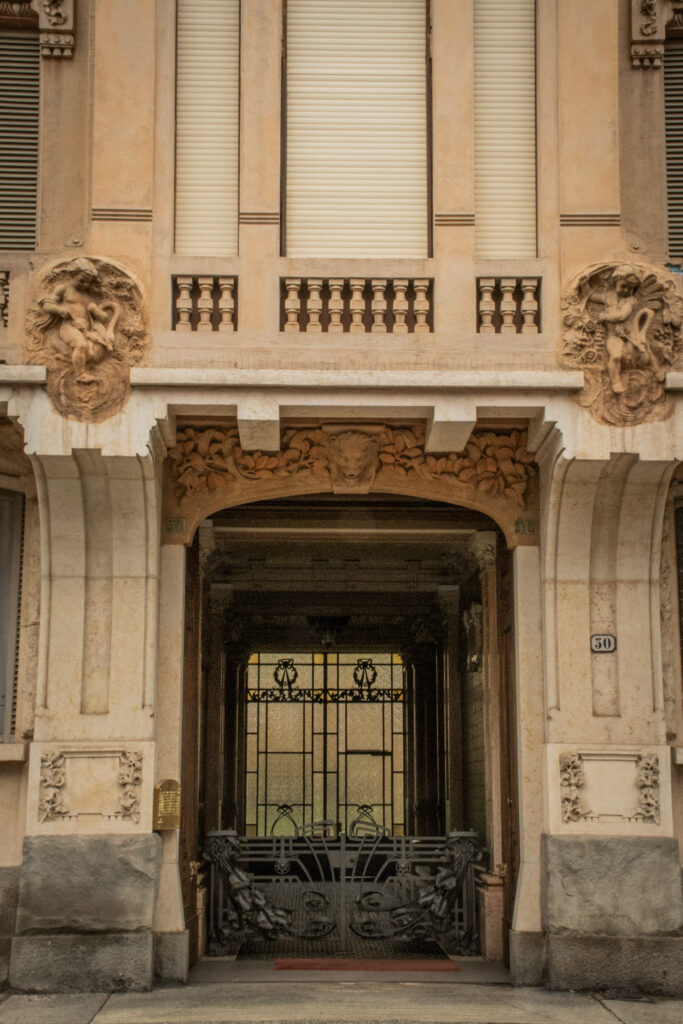 Art Nouveau in Turin: Where to Walk for Liberty Style 2 art nouveau architecture in turin with ironwork, glass door details