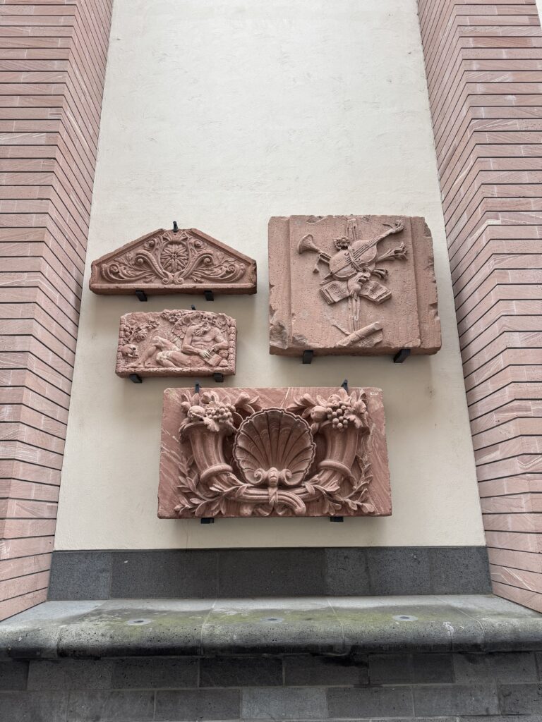 museum artifacts on wall in frankfurt