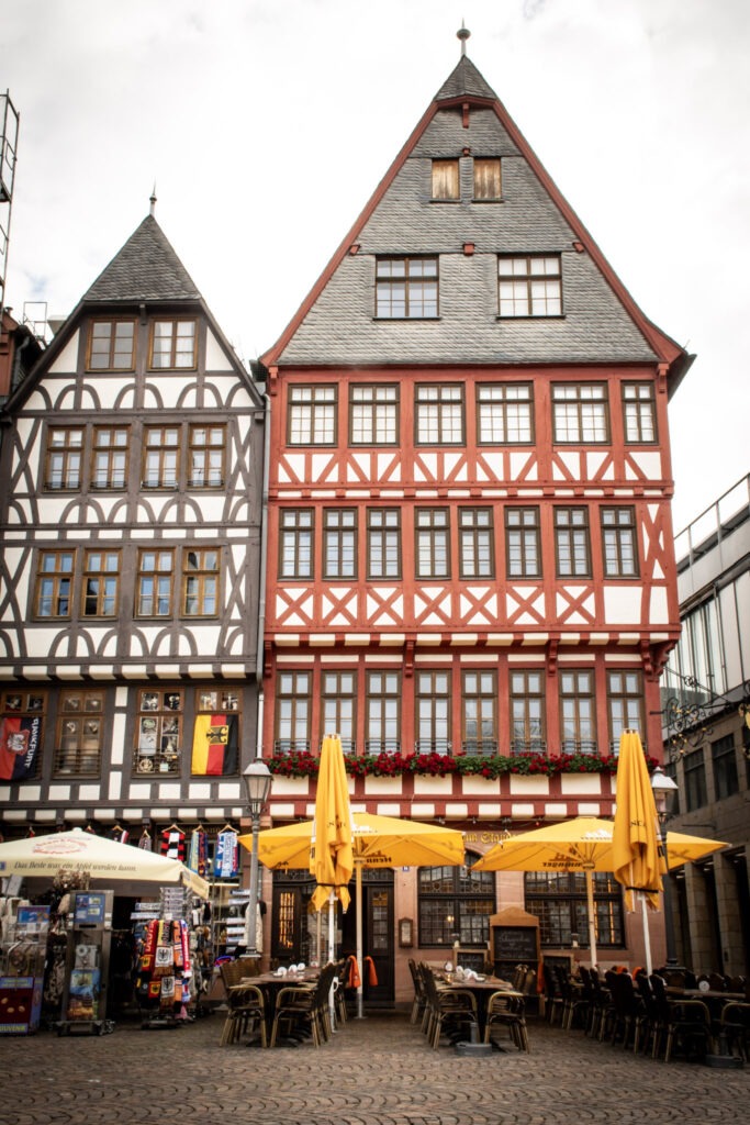 tall timber framed buildings as frankfurt attractions in Altstadt 