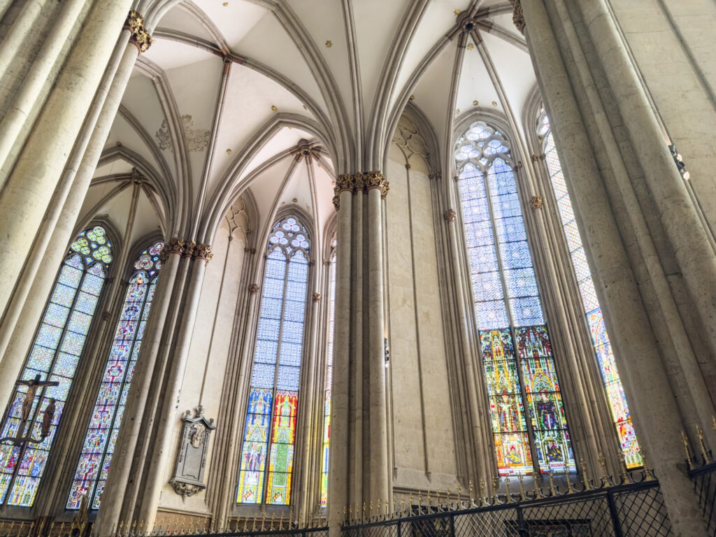 What to See + Do in Cologne in One Day 3 stained glass with archway in the kolner dom