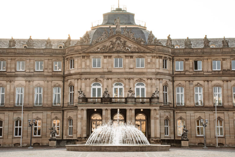 grand palace with fountain while on a visit to stuttgart