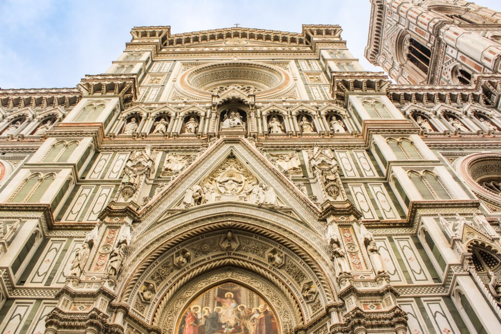 view of the florence duomo in red, white and green marble included on a 3 day Florence itinerary