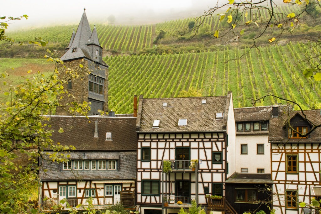 steep vineyards, timber frame buildings and old medieval towers is one of the things to see in Bacharach