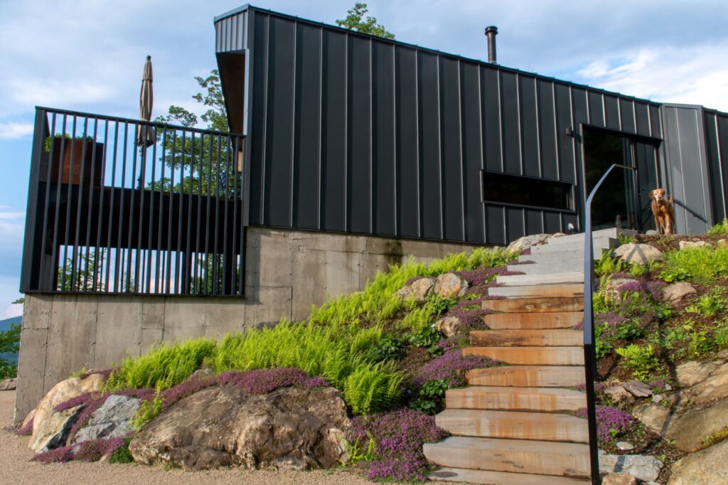 modern house with staircase in eastern townships