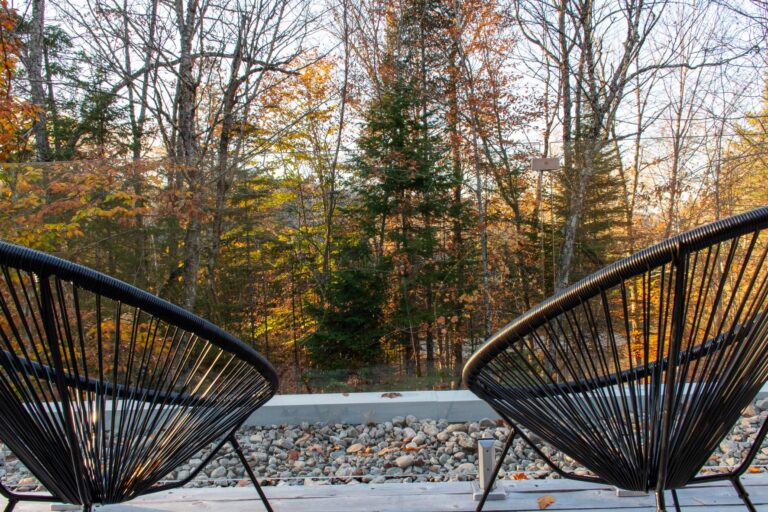 Cabin Spahaus, near Mont Tremblant Quebec, is a 2-bedroom Airbnb vacation rental featuring a spa experience of hot tub, sauna and open shower. This cottage rental includes access to an all-season luxury resort offering full amenities.