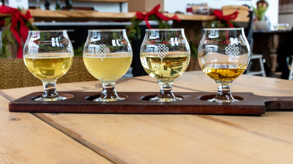 flight of 4 beer in Prince Edward County 