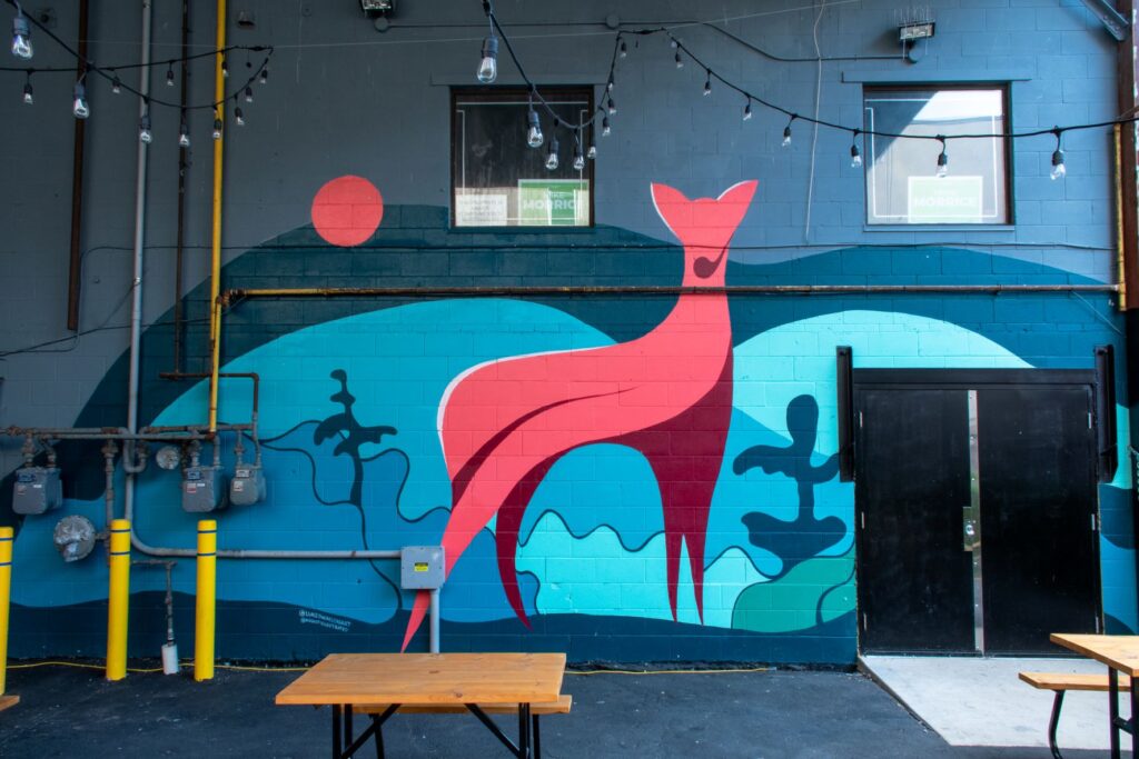 art mural of deer in downtown kitchener art walk 