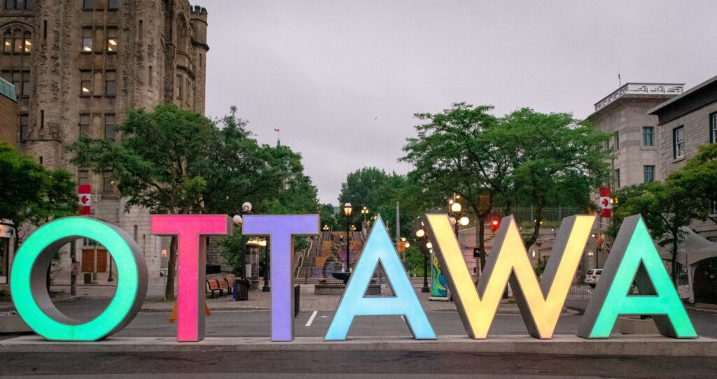 sign in colours spelling out ottawa a top attraction