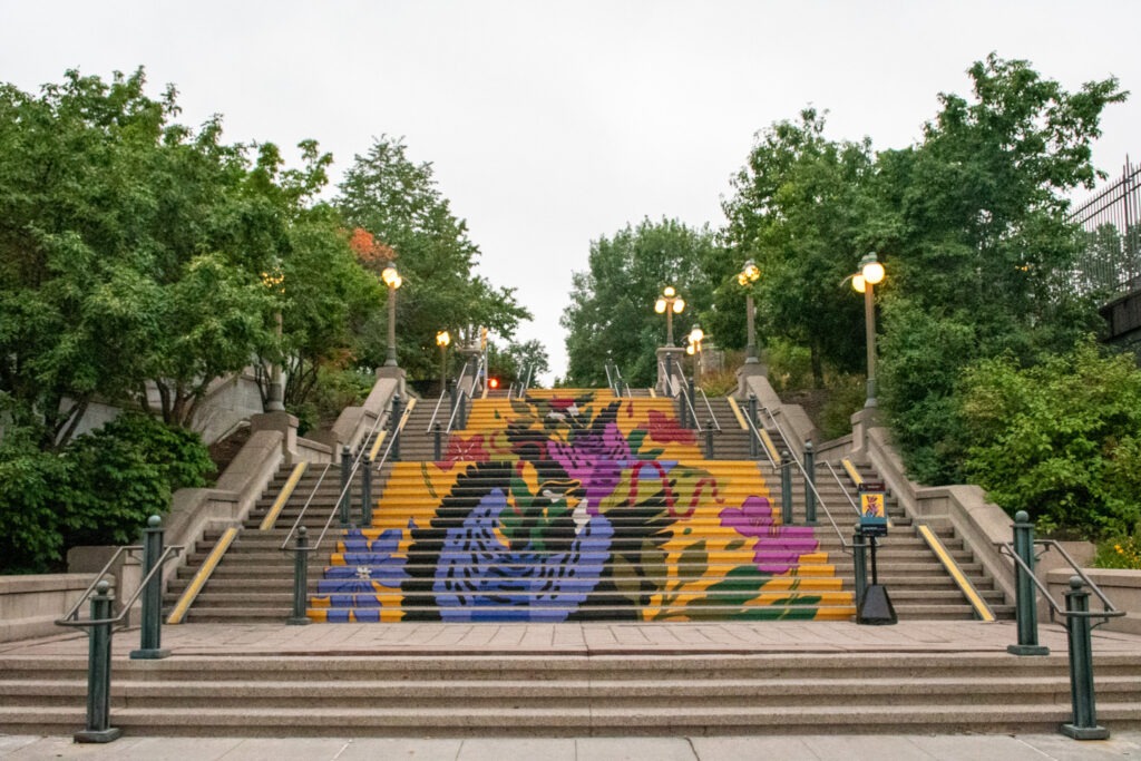 staircase with mural in ottawa top attractions