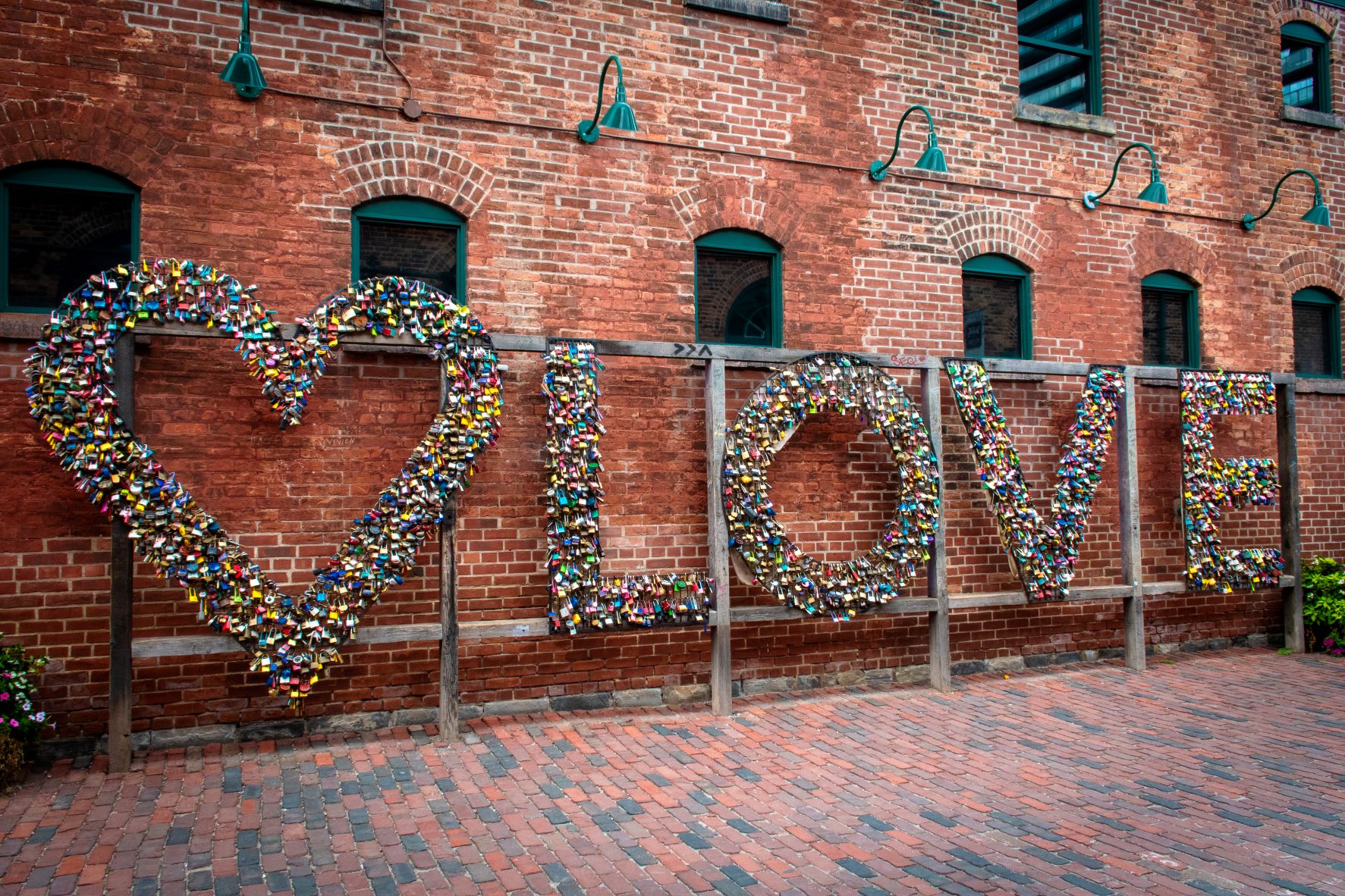 love lock found in Toronto's historic Distillery District.