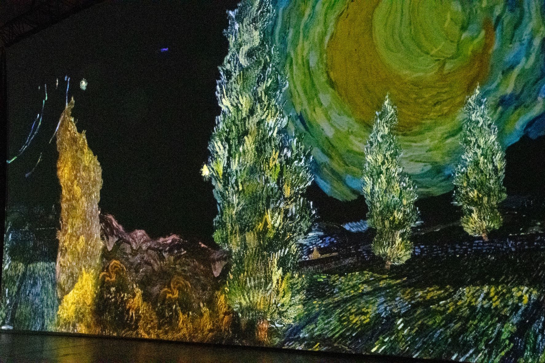 Beyond Van Gogh Immersive exhibit. It's a multimedia production, one that takes familiar images of Van Gogh's paintings and blows them up into light projections and timed to music.