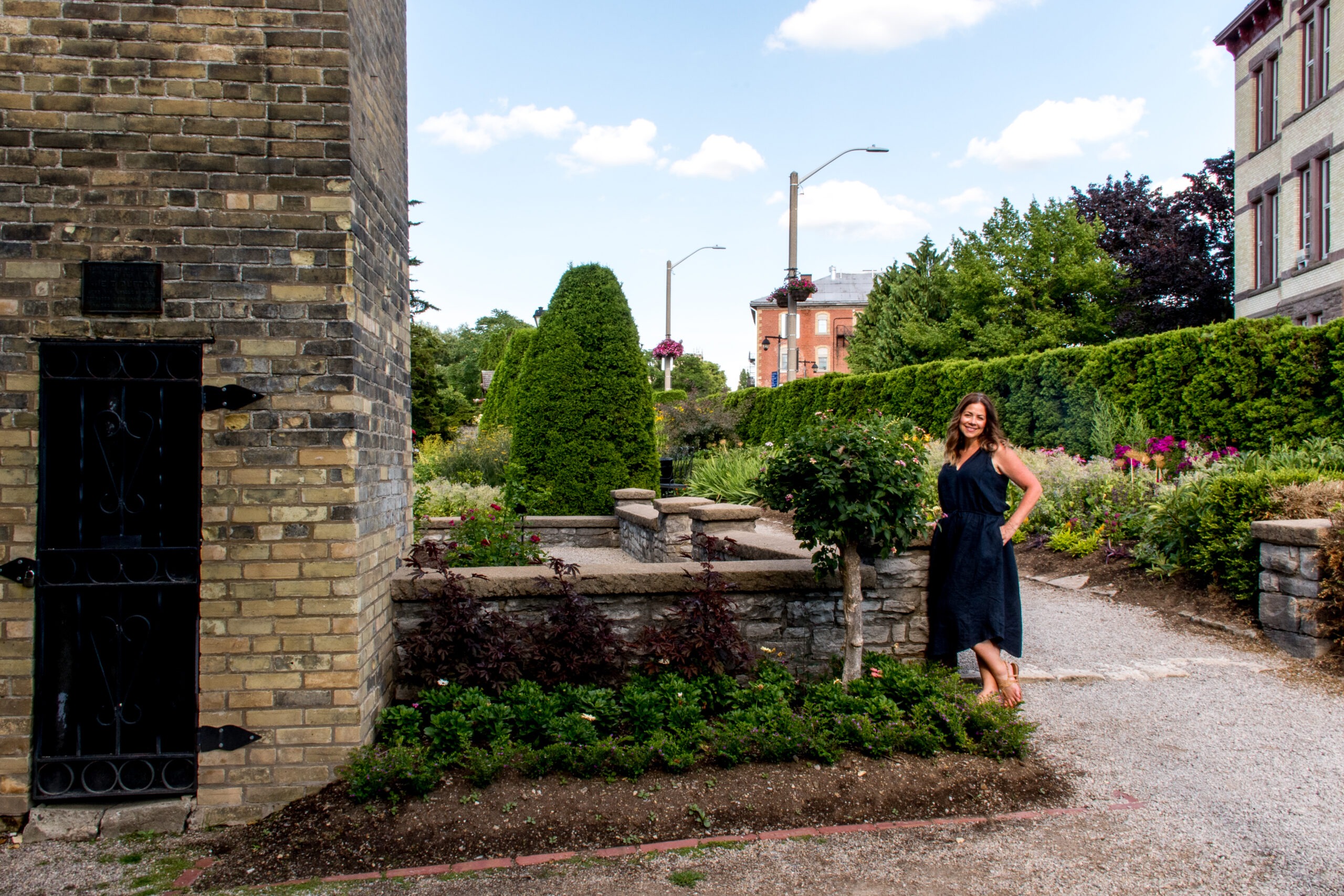 gardens with woman in stratford ontario