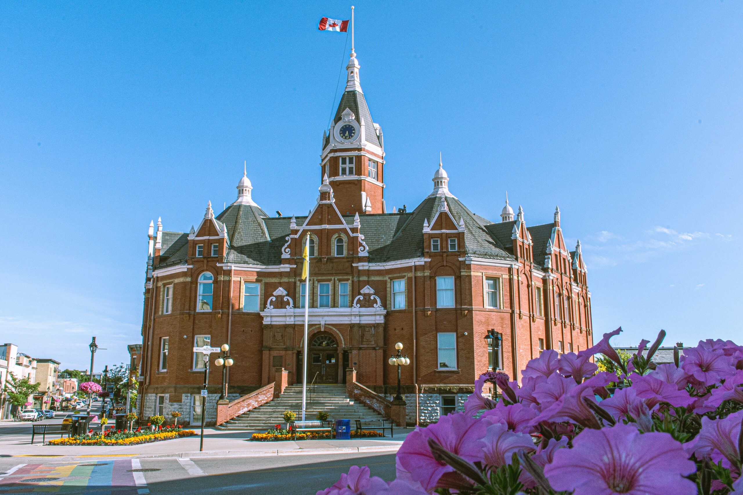 red brick city hall in Stratford in Ontario