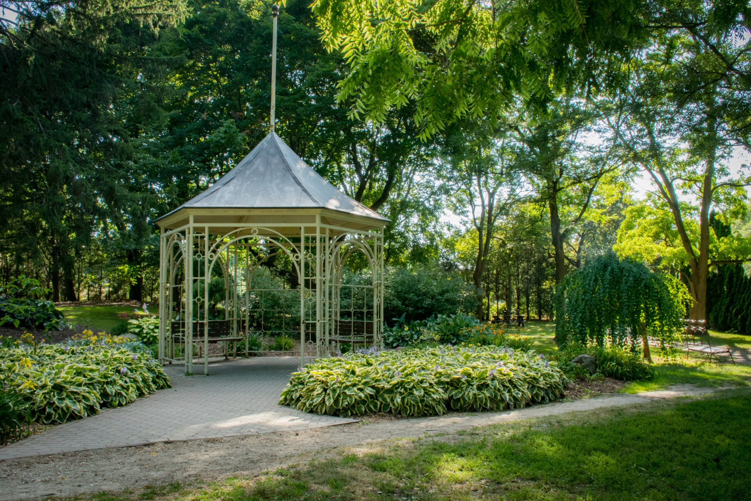gazebo and gardens in Stratford Ontario