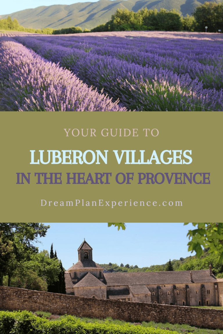 lavender fields with Abbey in Luberon villages in Provence