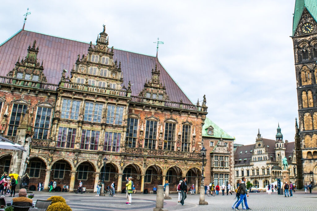 colourful Town Hall on Square in Bremen Germany UNESCO site