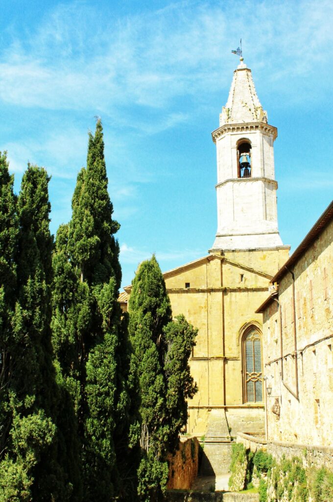 church bell tower in pienza 