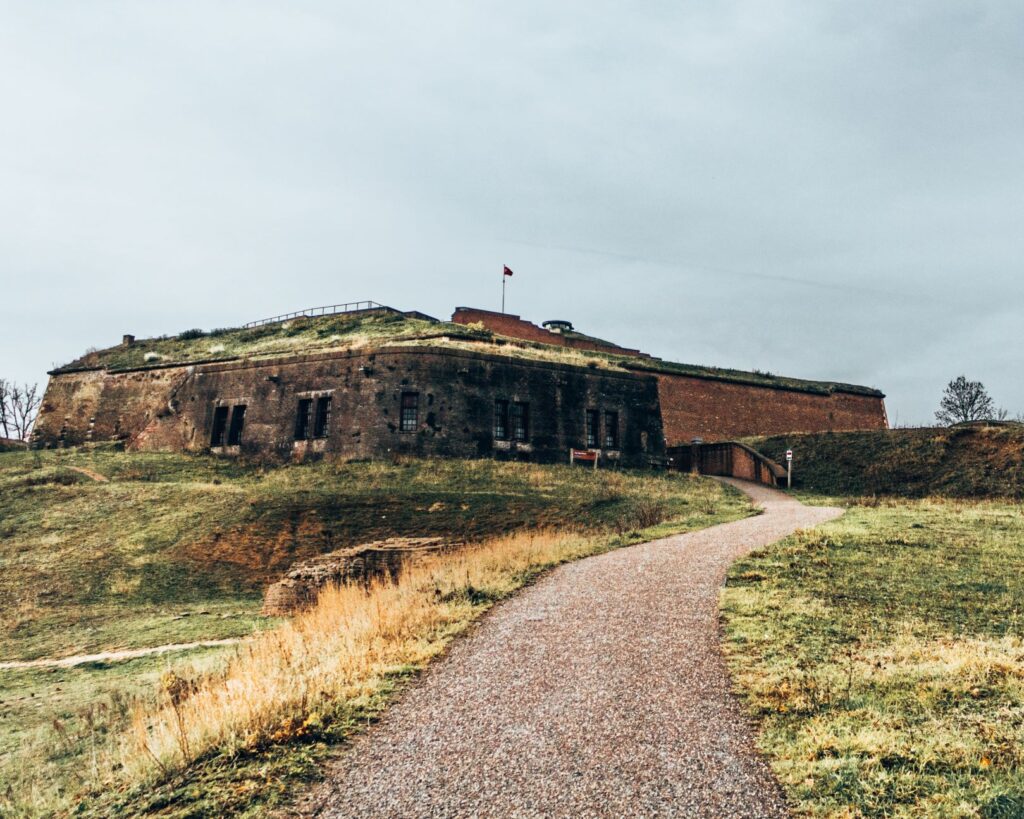 fort on grassy hill